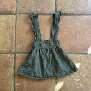 Olive Green Ruffle Strap Skirt